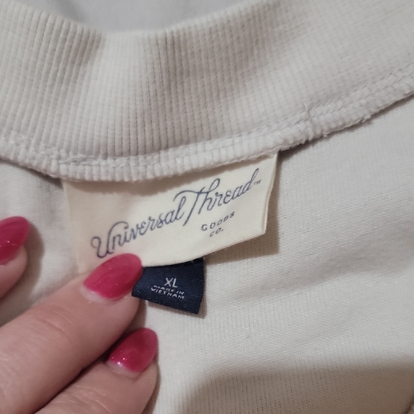 Universal Thread Cream Ribbed Top - Picture 2 of 4